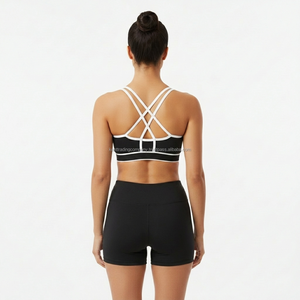 Conjunto de Yoga de Cintura Alta Personalizado con Etiqueta Privada, Talla Grande, Sujetador Deportivo y Pantalones Cortos para Mujer, Ropa Deportiva de Gimnasio, Secado Rápido - Product Image 3