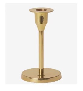 Juego de portavelas de Pilar Alto clásico nórdico de borde ancho, portavelas de Metal dorado para boda moderna - Product Image 1