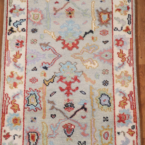 Tamaño personalizable hermosa alfombra de lana turca Oushak anudada a mano con patrón abstracto para dormitorio sala de estar tinte vegetal - Product Image 1