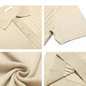 Chemises pour hommes, manches courtes, col classique, coupe régulière, séchage rapide, respirantes, anti-plis, toile 100% polyester/coton - Product Image 5