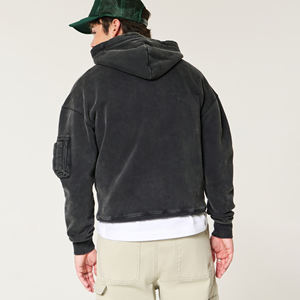 Sweat à capuche brodé lourd en coton de haute qualité 430gsm personnalisé sweats à capuche unisexes en éponge française sweats à capuche imprimés pour hommes - Product Image 3