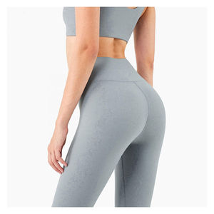 Leggings de Compresión de Cintura Alta Personalizados, Leggings Deportivos Ligeros y Suaves para Mujer, Diseño Sin Costuras, Color Sólido - Product Image 2