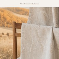 Tissu de rideau occultant en jacquard chenille 70-90, motif floral texturé, pour salon, chambre à coucher, style moderne et minimaliste