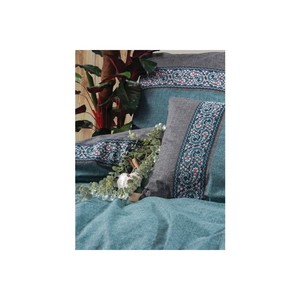 Erna Petrol Luxury Cotton Woven Double Duvet Cover Set <b>King</b> <b>Size</b> <b>Bedding</b> 4 Pcs Solid Character Design <b>Christmas</b> Home Machine - Product Image 2