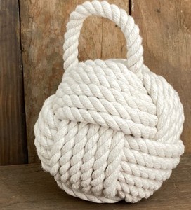 Tope De Puerta Marineros Nudo Blanco Cuerda Náutica Bola - Product Image 1