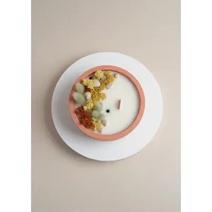 Handmade Dried Flower Art <b>Candle</b> Wooden <b>Wick</b> and Clay Soy Wax for Home Decoration - Product Image 2