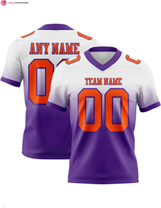 เสื้อฟุตบอลแฟชั่นผ้าเจอร์ซีย์สีขาวชมพูม่วงตาข่ายระบายอากาศแขนสั้นสีทึบปรับแต่งได้ตามต้องการ - Product Image 2