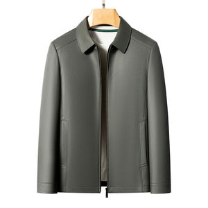 Chaqueta de Cuero de Piel de Cabra de Talla Grande para Hombre, Estilo Casual, Solapa, Alta Gama, Primavera Otoño 2025 - Product Image 2