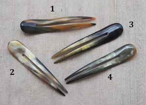 Épingles à cheveux en corne de buffle polie pour femmes, bâton de coiffure en corne de bœuf, accessoire naturel - Product Image 2