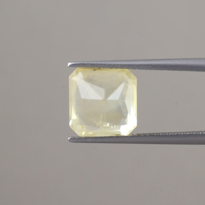 Saphir bleu jaune naturel, pierre précieuse en vrac, certifié IGI, qualité AAA, 10x9,5 mm, taille émeraude, 6,28 carats, finition légère de cirage/huilage - Product Image 3