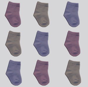 Calcetines para niños coloridos elásticos transpirables antideslizantes de algodón suave liso para uso diario - Product Image 4