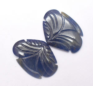 พลอยแซฟไฟร์สีน้ำเงินธรรมชาติรูปผีเสื้อแกะสลักแซฟไฟร์สีน้ำเงินไม่ผ่านการอบร้อนด้วยมือแกะสลักรูปทรงแฟนซีขนาด20X15มม. 16.45ซม. - Product Image 6