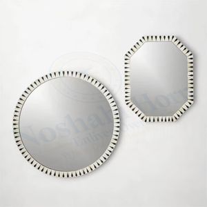 Cadre de miroir incrusté d'os de luxe miroir mural incrusté d'os miroir incrusté d'os de meilleure qualité par Noshahi corne animer outre-mer de l'inde - Product Image 3