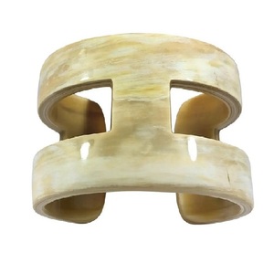 Pulsera de cuerno único, brazaletes de cuerno de búfalo Natural, pulseras de cuerno pulido ancho para mujer, joyería Bohemia, accesorios de moda - Product Image 4