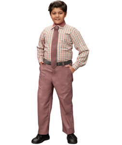 Conjunto de vestido de uniformes de escuela secundaria de nuevo estilo al por mayor para camisa de manga larga para niños Pantalón liso - Product Image 6