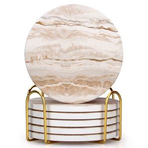 Dessous de verre en marbre de qualité supérieure avec un style antique qui rehausse l'apparence de tout espace de vie ou de salle à manger sans effort - Product Image 6