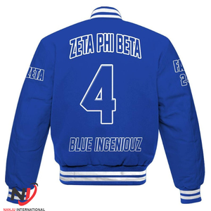 Zeta Phi Beta Varsity Jacket Custom Chapter, Personalized Blue Varsity Jacket, Zeta Phi Beta All Over Print Letterman Jackets - Product Image 3