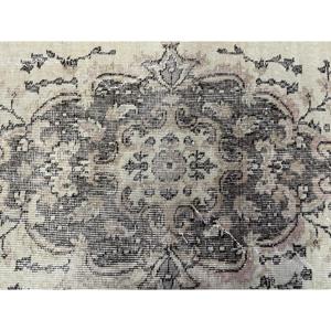 Vintage Rug, Area 3.9x7 ft Turkish Rug, <b>Brown</b> Ikat <b>Wool</b> Rug - Product Image 5