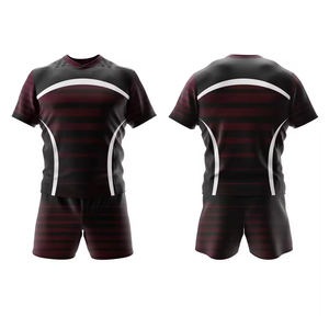 Tenue de rugby professionnelle de haute qualité, sur mesure, à manches courtes et à bas prix, à impression par sublimation, ensemble d'uniformes de football - Product Image 3