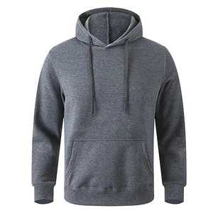 Custom <b>Grey</b> Color Pullover <b>Men</b> <b>Hoodie</b> High Quality Embroidery Printed Casual Blank Cheap Fleece Winter With Pocket Man Hoodies - Product Image 4