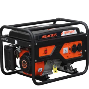 Generator bensin portabel kawat tembaga Mini, pembangkit listrik bensin mundur 220V 50Hz daya senyap 3kw