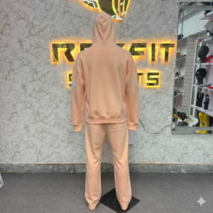 FRVRGR8 Conjunto Deportivo con Capucha Naranja, Sudadera Holgada de Manga Larga y Pantalones de Algodón con Rayas Blancas - Product Image 2