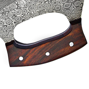 Fábrica de cubiertos OEM ODM personalizada al por mayor, cortador de pizza hecho a mano de acero inoxidable resistente, hacha, mango de madera de grado industrial - Product Image 5