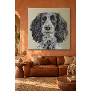 Fida Beige Background Curly-Eared Spaniel <b>Canvas</b> Print - Product Image 5
