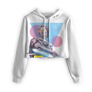 Pull en molleton à manches longues pour femme, haut court Sexy avec Logo imprimé, nouvelle collection 2022 - Product Image 1