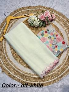 Chemisier en soie indien traditionnel Georgette rangoli Saree et Banglori en soie avec belle séquence et travail multi Codding - Product Image 4