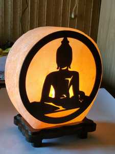 Buddha Himalayan pink Salt with <b>Dimmer</b> Cord and Bulb - Product Image 2