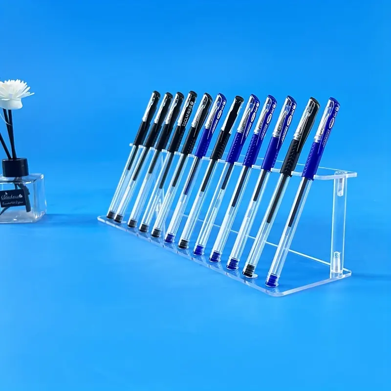 क्लियर ऐक्रेलिक पेन होल्डर डिस्प्ले स्टैंड मजबूत पर्सपेक्स बॉलपॉइंट पेन ऑर्गनाइज़र फाउंटेन पेन रैक