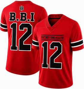 BROTHERS BOND INDUSTRY Maillot de football américain pour hommes, col en V, manches courtes, maille respirante, uniformes d'équipe numéro 12 - Product Image 6