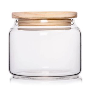 Récipient de stockage de thé en verre transparent avec couvercle – Pot de cuisine hermétique pour thé, café et sucre - Product Image 1