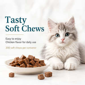Suplemento Masticable Suave para Gatos con Picazón en la Piel y Carenado, Antihistamínico Natural con Quercetina y Calostro, Refuerzo Inmunológico, Venta al por Mayor, Fábrica OEM - Product Image 4