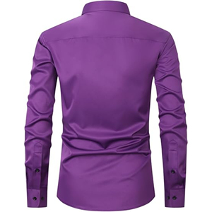 เสื้อเชิ้ตธุรกิจแขนยาวสำหรับผู้ชายดีไซน์กระดุมกระดุมสำหรับชุดสำนักงานเครื่องแบบสำนักงานรูปลักษณ์ทางการและตัวเลือกการสร้างแบรนด์ - Product Image 2