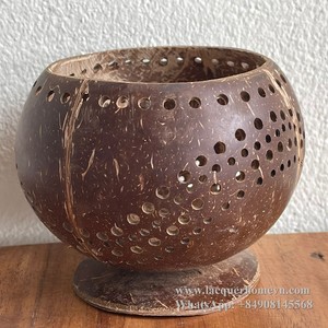 Ha Thai Lacquer <b>Tealight</b> Coconut Shell Lantern Elegant Home & Wedding Decoration for Christmas Candle Holders Festive Occasions - Product Image 3