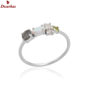 Manufacturer's 925 Sterling Silver Fine Jewelry Natural <b>Labradorite</b> Multi-Gemstone <b>Ring</b> Classic Style for Weddings Anniversaries - Product Image 1