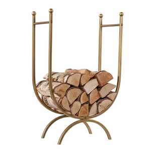 Leñero de Metal Real para Almacenamiento de Leña, Acabado Antiguo en Cobre, Accesorios para Chimenea, Soporte para Leña para Uso en el Hogar y Jardín - Product Image 5