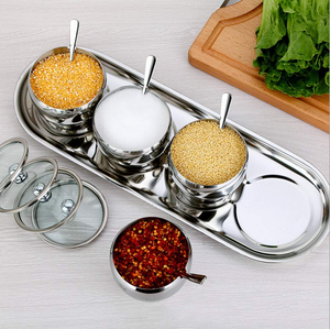 Bol à sucre et sel en acier inoxydable Accessoires de cuisine Conteneur à sucre Pot à épices Accessoires de cuisine Conteneur à sucre Pot à épices - Product Image 4