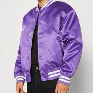 Chaqueta de satén personalizada para uso en temporada de invierno para hombre, chaqueta nueva y de talla grande estilo Letterman en blanco al por mayor para hombre - Product Image 4