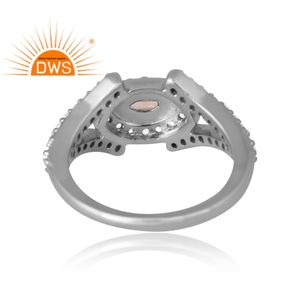 แหวนพลอยบุษราคัมสีขาวและซิทรินสีเงินแท้สำหรับผู้หญิงสินค้าใหม่ออกแบบได้ตามต้องการ - Product Image 2