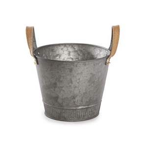 New Plantrix Zinc Trough Pot <b>Basket</b> For Home <b>Garden</b> Decorative Use Floor Planter In Galvanized Metal - Product Image 5