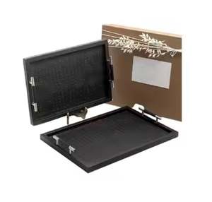 Plateau de service en bois à la mode avec motif de conception d'incrustation d'os Fournitures de table en marbre et en plastique de taille personnalisée pour la nourriture et les collations - Product Image 5