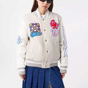 Fabrication en usine meilleure vente de veste universitaire pour femmes vestes tricotées en coton imprimé pour femmes vestes universitaire à bas prix à vendre - Product Image 3