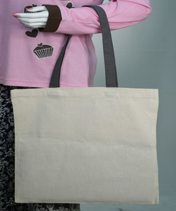 Sac fourre-tout en coton biologique personnalisé de haute qualité, écologique, recyclable, imprimé en sérigraphie, avec poignée longue, sac de shopping pour femmes - Product Image 5