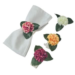 Anillo para Servilletas de Madera Floral, Ecológico, Colorido, Mini Hortensia, Decoración Hecha a Mano, para Bodas, Eventos, Porta Servilletas, Venta al Por Mayor, OEM - Product Image 2
