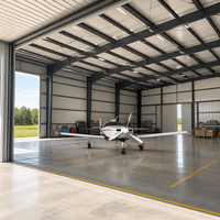 Bâtiment d'hangar en acier à grande portée sur mesure, structure métallique industrielle préfabriquée, hangar d'avion en acier