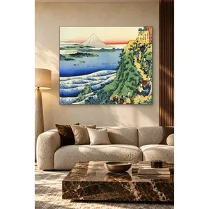Impression sur toile Fida Hokusai du mont Fuji et de la baie ondulée - Product Image 1