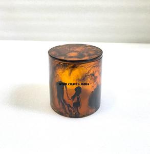 Abordable basse quantité minimale de commande résine époxy ronde café fleur thé bonbons cadeau bougie sans couture boîte en fer blanc de STAR CRAFTS INDIA - Product Image 2